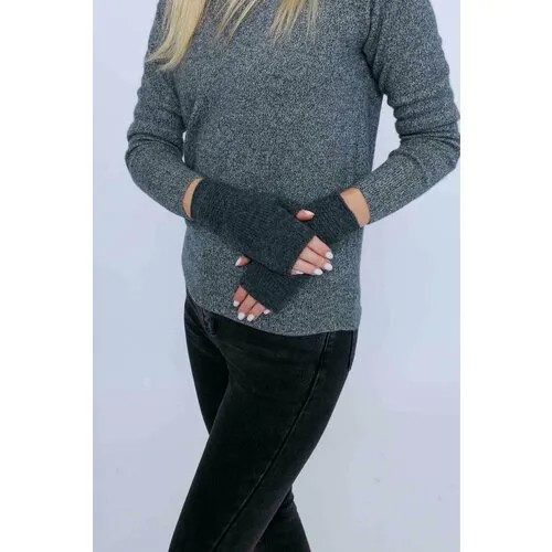 Митенки KHAN Cashmere, демисезон/зима, размер универсальный, мультиколор