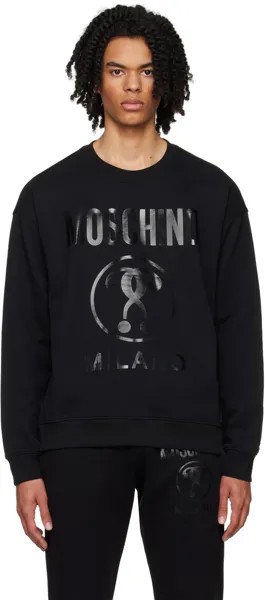 Черный свитшот Moschino с двойным вопросительным знаком