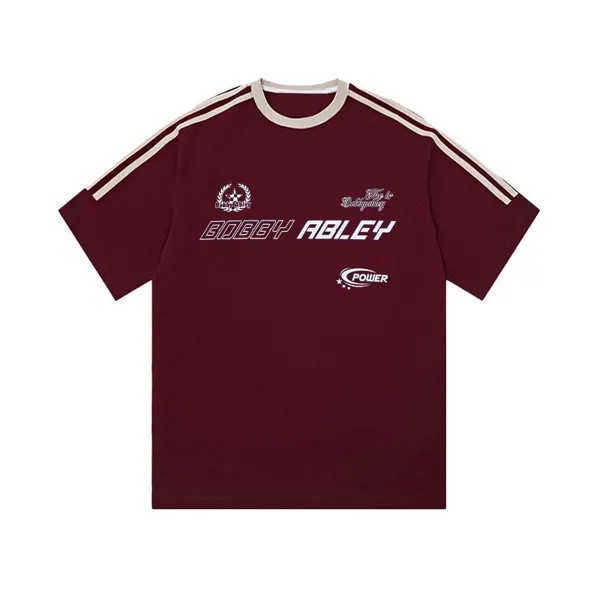 Футболка унисекс BOBBY ABLEY, Бордовый (полные полосы)