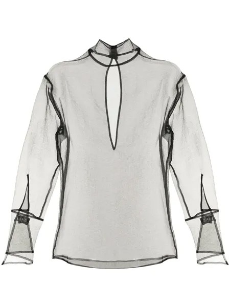 Sulvam блузка Organdy с высоким воротником