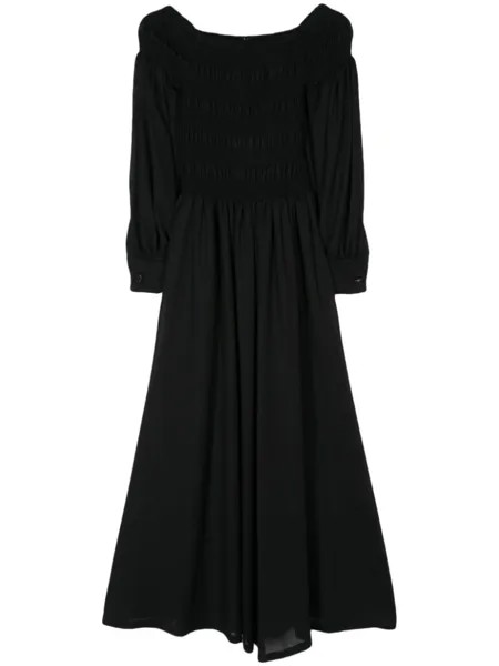 Max Mara шерстяное платье макси со сборками, черный