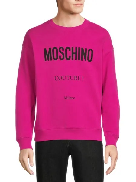 Толстовка с многослойными рукавами и логотипом Moschino, цвет Hot Pink