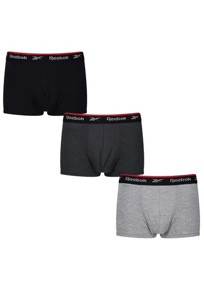Боксеры Reebok Boxershorts Sport Trunks 3-Pack, цвет Black/Charcoal/Grey
