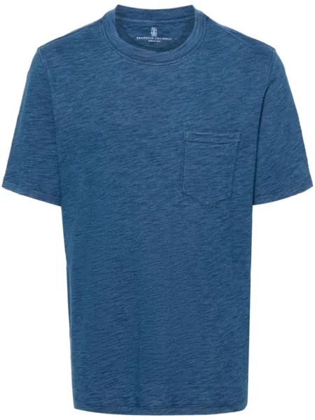 Brunello Cucinelli меланжевая футболка, синий