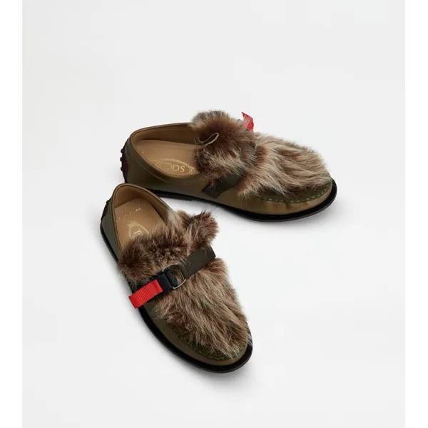 Кожаные лоферы TOD's, зеленый