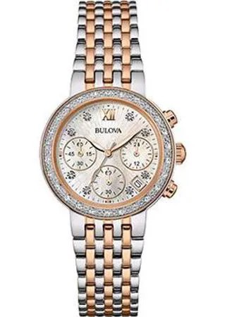 Японские наручные  женские часы Bulova 98W215. Коллекция Diamonds