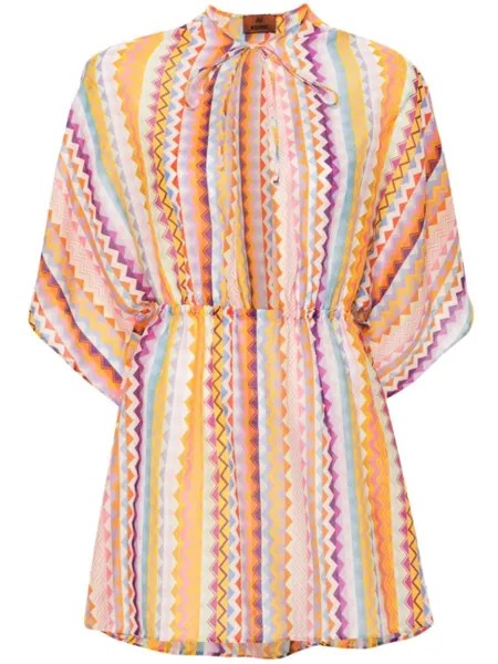 Missoni платье мини с узором зигзаг, желтый