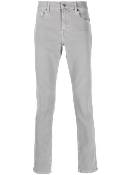 7 For All Mankind узкие джинсы средней посадки, серый