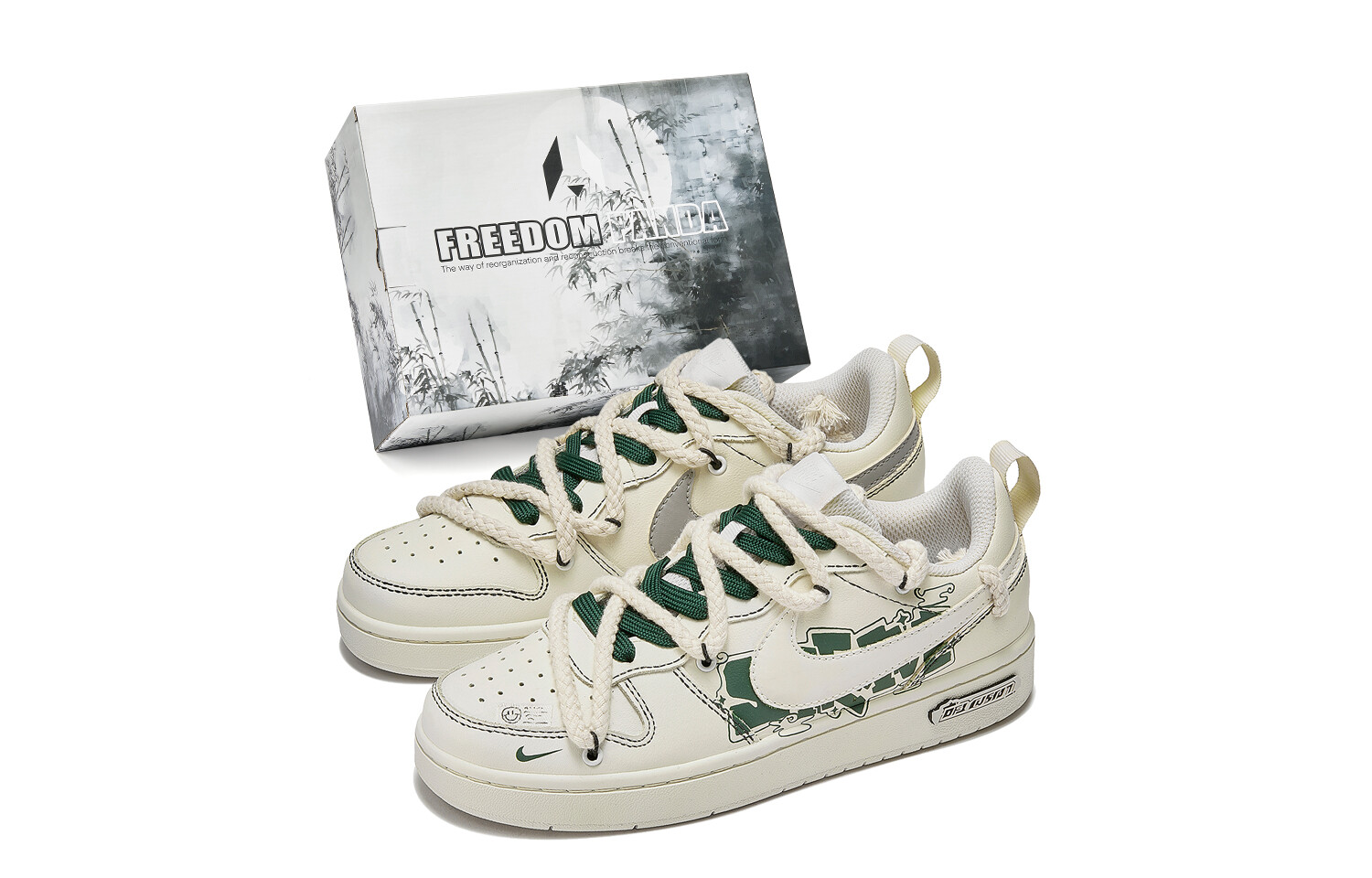Кроссовки Nike Court Borough Skateboarding Shoes Women's Low-top Beige/green, зеленый