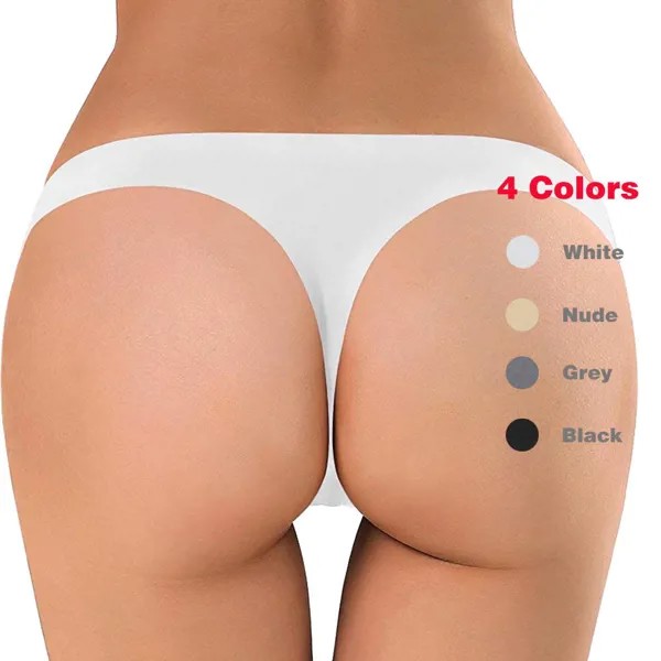 Мода Женщины Сексуальное Белье Low-Rise G-String Стринги Мягкие Бесшовные Ледяные Шелковые Трусики