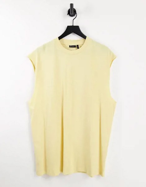 Желтая выбеленная oversized-майка ASOS DESIGN-Желтый