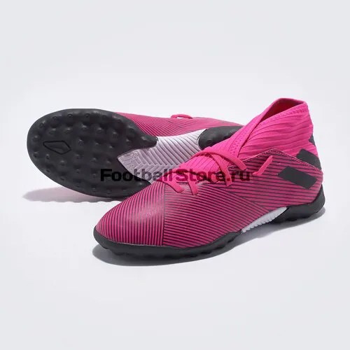 Шиповки adidas, футбольные, нескользящая подошва, размер 2 UK, розовый, черный
