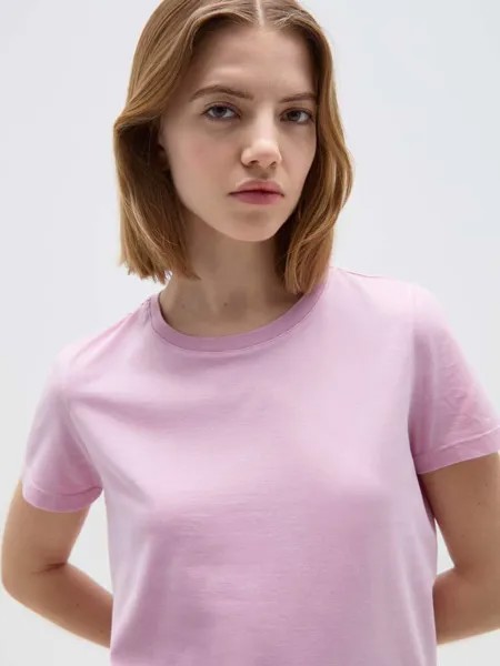 Футболка из хлопка с узором ротондо Ovs, цвет cyclamen pink