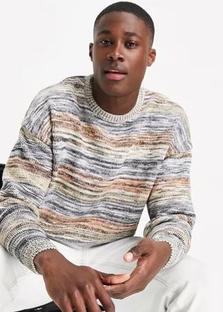Вязаный оversized-джемпер из меланжевой пряжи ASOS DESIGN-Многоцветный