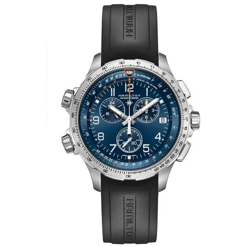 Наручные часы Hamilton Khaki Aviation Часы Hamilton Khaki Aviation X-Wind GMT H77922341, синий, черный