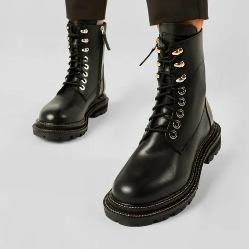 Ботинки  Twinset Milano 202TCP182, демисезонные,натуральная кожа, размер 38, черный