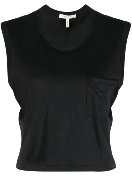 Rag & bone топ Mini Slub из органического хлопка, черный