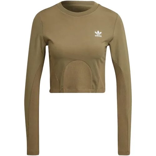 Лонгслив adidas, размер 32, зеленый