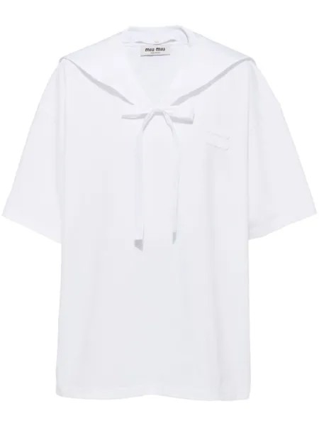 Miu Miu рубашка с вышивкой, белый