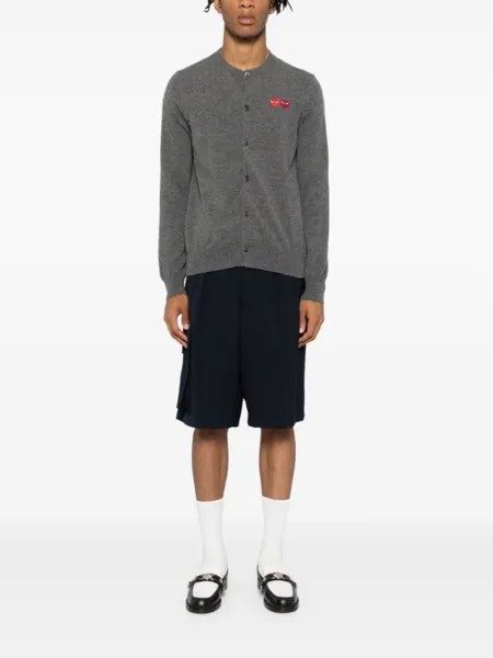 Comme Des Garçons Play шерстяной кардиган с сердечками, серый