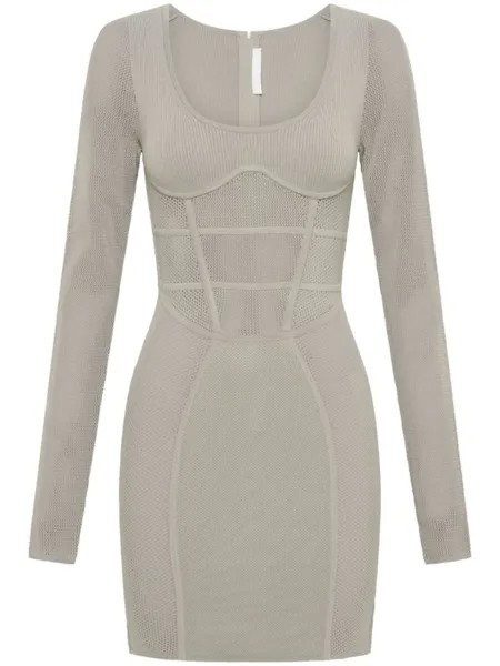 Платье мини Sport в технике кроше Dion Lee, серый