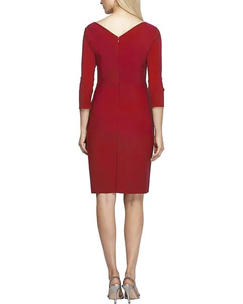 Платье Alex Evenings Alex Evenings Women's Slimming Short Sheath 3/4 Sleeve Dress with Surplus Neckline, цвет Deep Red