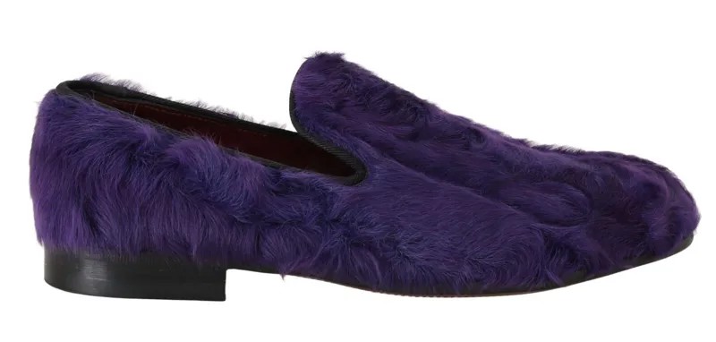 DOLCE - GABBANA Обувь Фиолетовые кожаные лоферы из овечьего меха s. ЕС36 / 5,5 долларов США Рекомендованная розничная цена 1400 долларов США