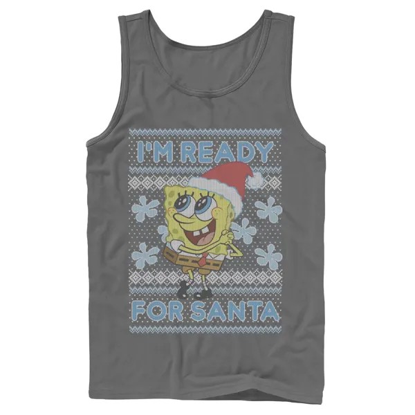 Мужская майка с графическим рисунком Nickelodeon SpongeBob SquarePants I'm Ready For Santa Ugly Christmas