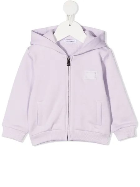 Dolce & Gabbana Kids худи на молнии с нашивкой-логотипом