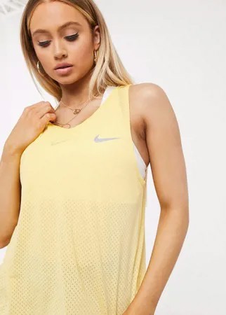 Желтая майка Nike Running breathe-Желтый