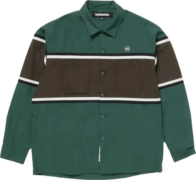 Рубашка Neighborhood Classic Line Work Shirt 'Green', зеленый