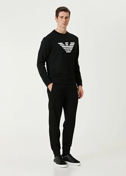 Спортивные брюки-джоггеры с логотипом Emporio Armani, черный