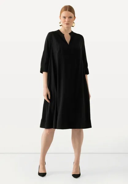 Повседневное платье A-LINE SPLIT NECK 3/4 SLEEVE Ulla Popken, черный