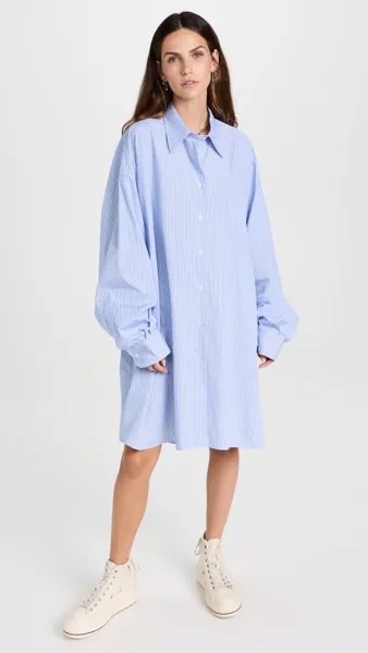 Платье Maison Margiela Double Pinstriped Shirt, белый