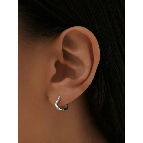 Серьги конго MIESTILO, серебро, 925 проба, родирование, , белый, серебристый