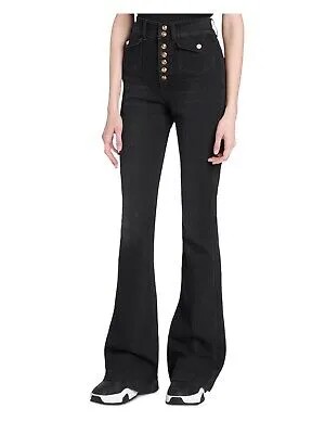 VERSACE JEANS COUTURE Женские черные расклешенные джинсы на пуговицах с карманами 24
