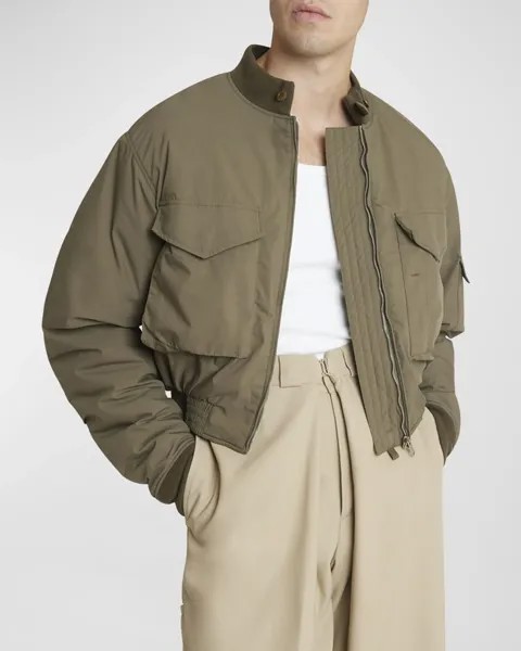 Мужская укороченная куртка-бомбер в стиле милитари Givenchy, цвет Olive Green