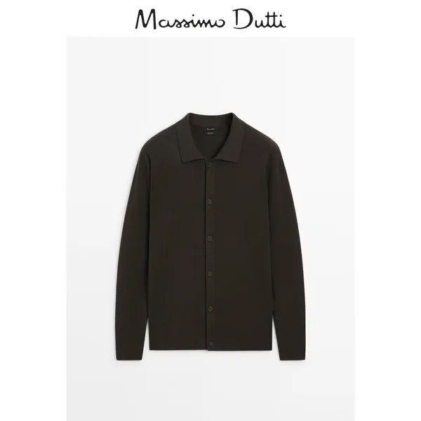 Кардиган Massimo Dutti с отложным воротником, темно-серый