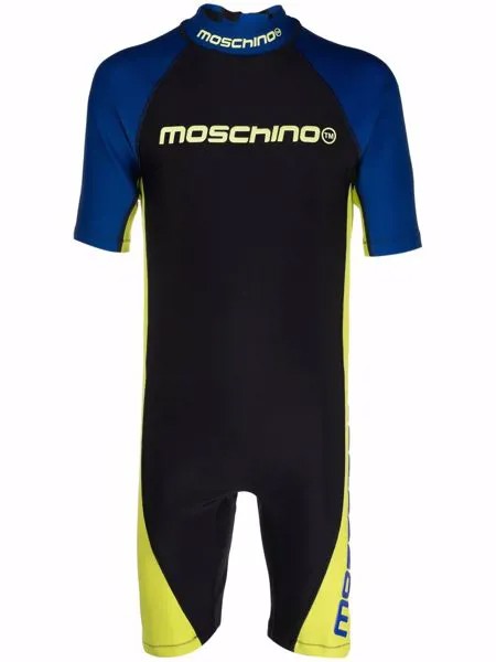 Moschino костюм для плавания с короткими рукавами и логотипом