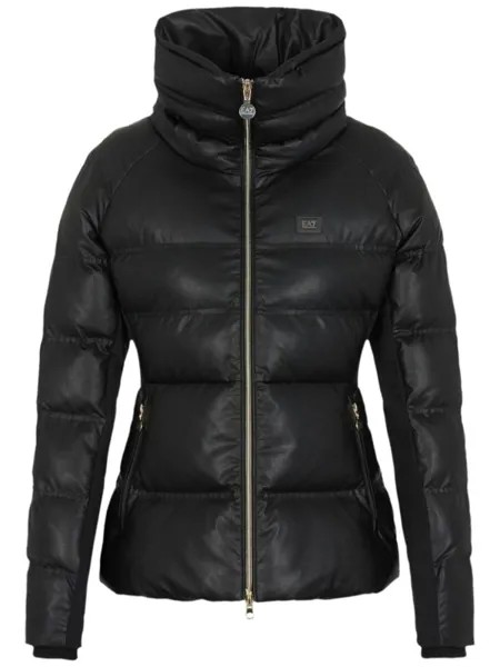 Emporio Armani пуховик с воротником-воронкой, черный