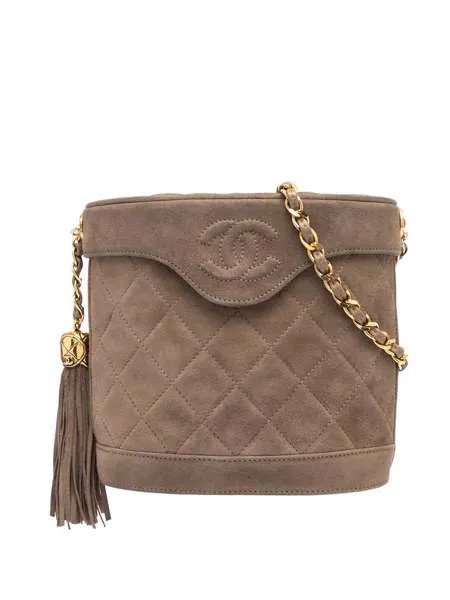Chanel Pre-Owned стеганая сумка через плечо 1990-го года с логотипом CC