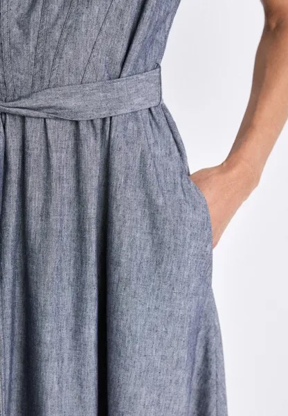 Повседневное платье CORSET BODICE MIDI DKNY, синий
