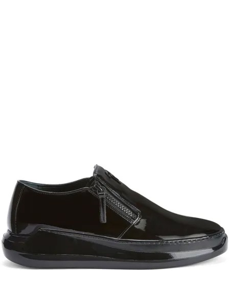 Giuseppe Zanotti лакированные кеды Conley на молнии, черный