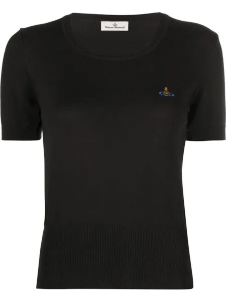 Vivienne Westwood трикотажный топ с вышивкой Orb, черный