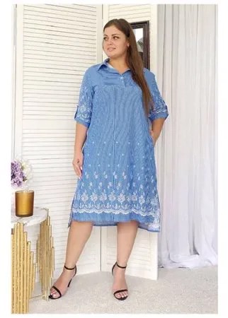 Платье Toontex, размер 52, голубой/белый
