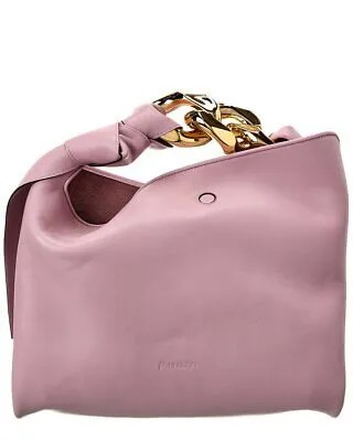 Маленькая кожаная женская сумка-хобо с цепочкой Jw Anderson, розовая