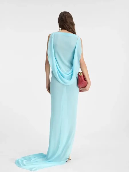 Прозрачное платье макси Амено Jacquemus, светло-бирюзовый