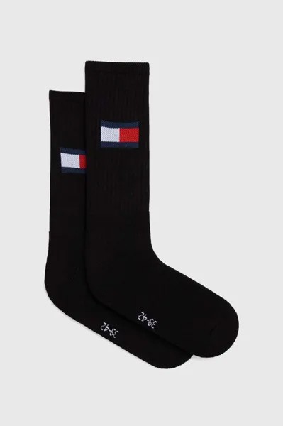 Носки Tommy Hilfiger, 2 пары Tommy Jeans, черный