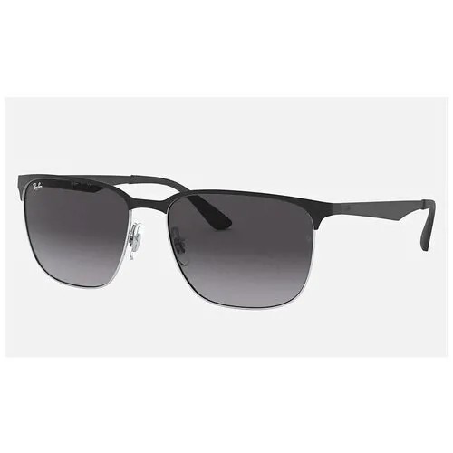 Солнцезащитные очки Luxottica, прямоугольные, оправа: металл, градиентные, с защитой от УФ, черный