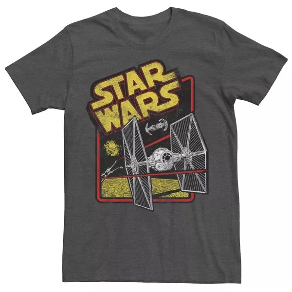 Мужская футболка с флуоресцентным ретро-логотипом Tie Fighter и графикой Star Wars